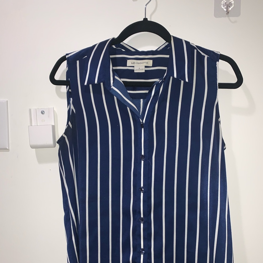 Striped Navy Liz Claiborne Blouse